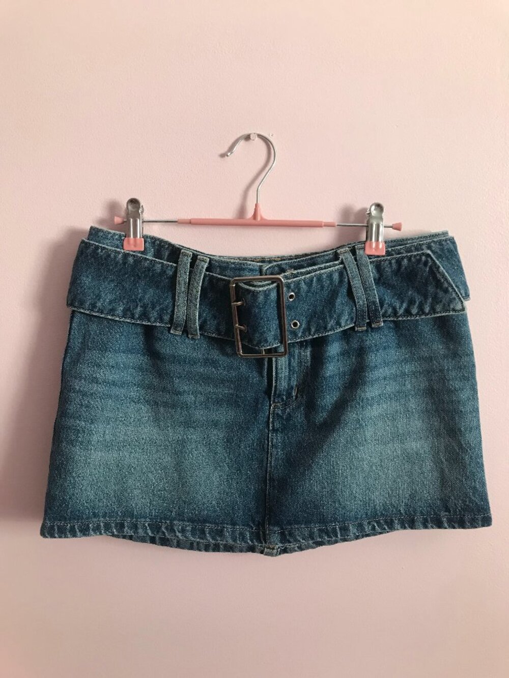 GARAGE Blue Denim Mini Skirt with Denim Belt